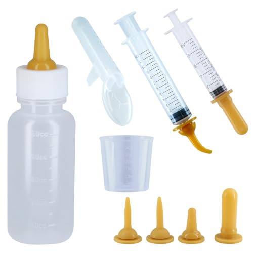 Selyse 10 Stück Aufzuchtflasche Haustier Babyflasche Kit Squeeze Flüssigkeit Hund Katze Nadelschlauch Kit Spritze Fütterung Kit und Ersatz Mini Nippel von Selyse