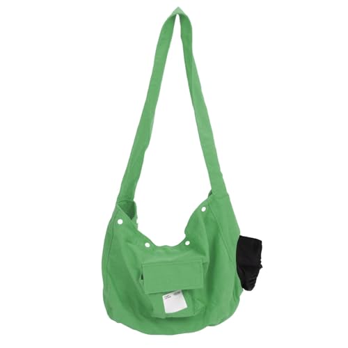 Katzentragetasche, Großes Fassungsvermögen, Haustier-Umhängetasche, Segeltuch, Katzen- und Hundetasche für Unterwegs (Green) von Semme