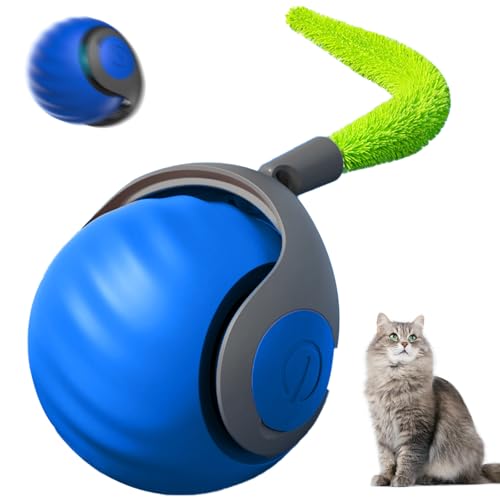 Hundespielzeug Ball, Automatischer Magic Ball für Hunde, Interaktives Hundespielzeug Ball, Unzerstörbarer Hundeball, Intelligenter, Selbstrollender Ball für Hunde und Katzen，blau von Senchinner