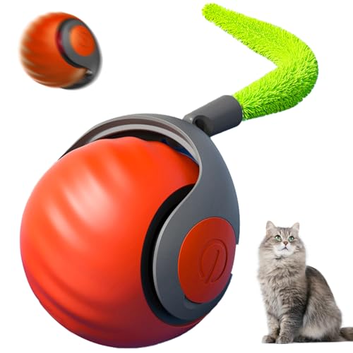 Hundespielzeug Ball, Automatischer Magic Ball für Hunde, Interaktives Hundespielzeug Ball, Unzerstörbarer Hundeball, Intelligenter, Selbstrollender Ball für Hunde und Katzen，orange von Senchinner