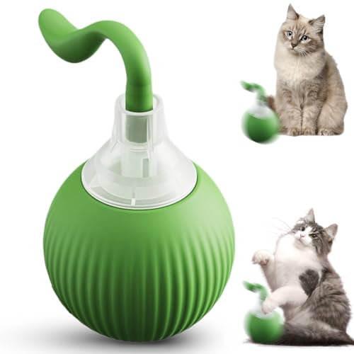 Senchinner Katzenspielzeug,Intelligentes Geräuscharmes Katzenspielzeug Selbstbeschäftigung,USB Elektrisch selbstbeschäftigung Ball für Welpen/Kleine/Mittlere Hunde Cat Grün von Senchinner