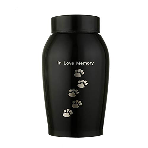 Sendley Gold/Black Edelstahl Urnen Haustiere Hund Katze Vögel Maus Cremation Asche Urne AufbewahrungsSchatulle Columbarium Haustiere Memorials (500ML Footprint) von Sendley