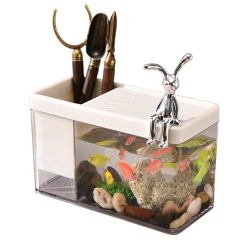 Kleines Aquarium, Transparenter Fischpickel, Schreibtisch Aquarium, Desktop-Fischglas, Fischaquarium Für Seeaffen, Schnecken von Senermter