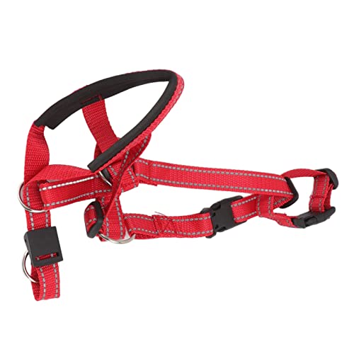 Hundemaulkorb, Halfterhalsband für Hunde, Hundehalsband, atmungsaktives Hundekopfgeschirr, Hundemundschutz mit verstellbarem Riemen für den Außenbereich, Rot, XL (L Size) von Senrusa