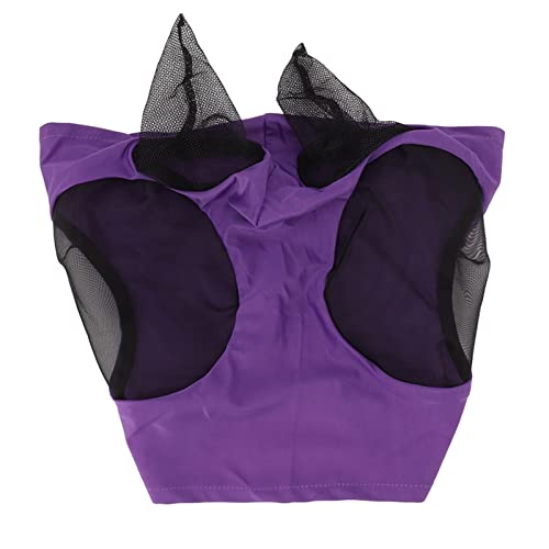 Komfort-Fliegenmaske mit Ohren und langer Nase für Pferde, Pferdenetz-Fliegenmaske, atmungsaktive, elastische Pferde-Gesichtsmaske mit Ohrenschutz, Reitausrüstung (Purple) von Senrusa