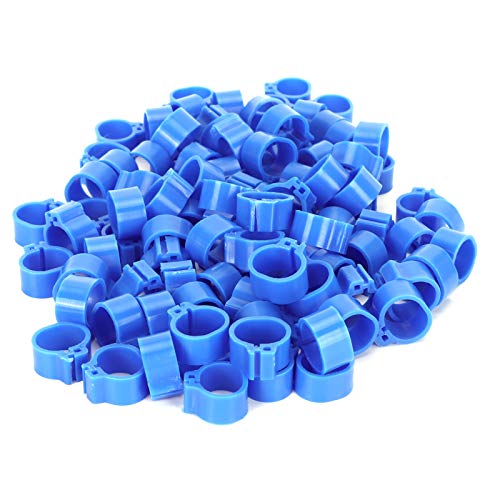 Senrusa 200 Stück 10 mm Tauben ohne Wort Bein Geflügel Fuß Clip Identifikation Vögel Zubehör (Blue) von Senrusa