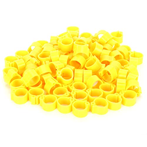 Senrusa 200 Stück 10 mm Tauben ohne Wort Bein Geflügel Fuß Clip Identifikation Vögel Zubehör (Yellow) von Senrusa