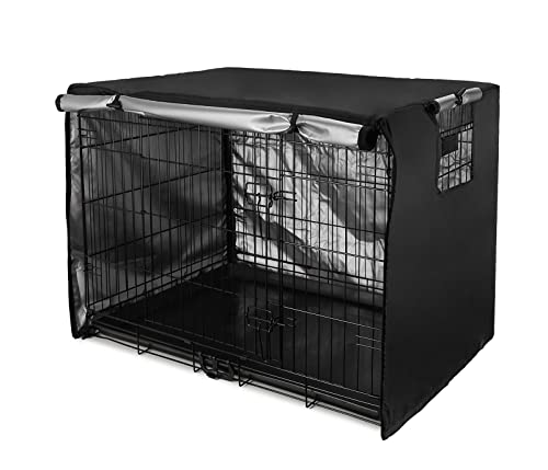 Sensong Hundekäfig Abdeckung für Drahtkäfige 77.8x50x54.8cm Abdeckungen Hundekäfige Hundebox Abdeckung Winddicht Langlebig Schwarz für Hundehütten Hundekäfig Zubehör Innen Draussen Zuhause von Sensong