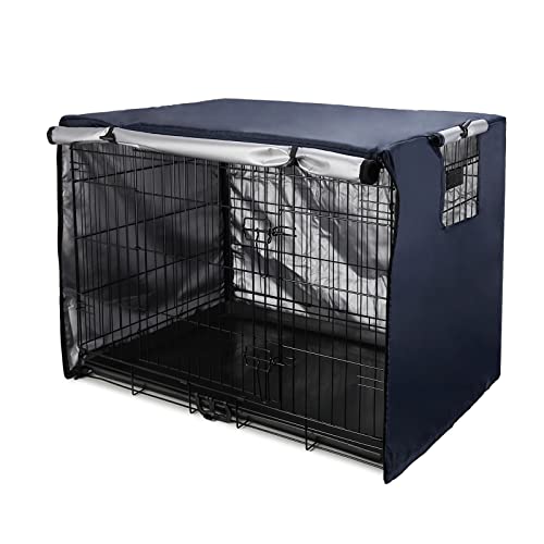 Sensong Hundekäfig Abdeckung für Drahtkäfige 109x74x76cm Abdeckungen Hundekäfige Hundebox Abdeckung Winddicht Langlebig Marineblau für Hundehütten Hundekäfig Zubehör Innen Draussen von Sensong