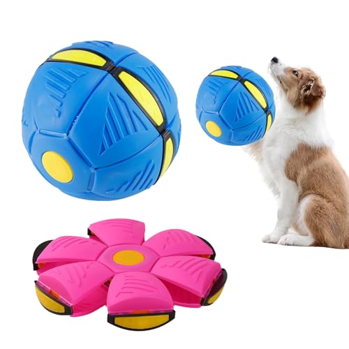 Frisbee Ball Hundespielzeug, 2 Stück Ball Frisbee, Haustier Spielzeug Frisbee Ball, Fliegende Untertasse Ball, Outdoor Spielzeug Hund für Hundetraining Werfen Fangen Spielen von Senteen