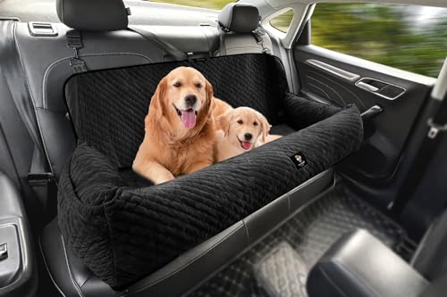 Sephyroth Hunde-Autositz für mittelgroße und große Hunde unter 45,4 kg, Hunde-Autobett, waschbar, Haustier-Reise-Sicherheits-Autositz, super weich, sicher, abnehmbar, passend für alle Auto-Rücksitze, von Sephyroth