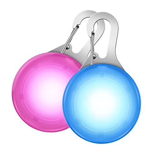 2 Stück Leuchthalsband ,Clip On LED Halsband Blinklicht Leuchtanhänger mit 3 Leuchtmodi Sicherheitsclip Schulranzen Haustier Lichter für Hunde, Katzen, Kinder, Jogger, Fahrradfahrer, Camper von SerDa-Run