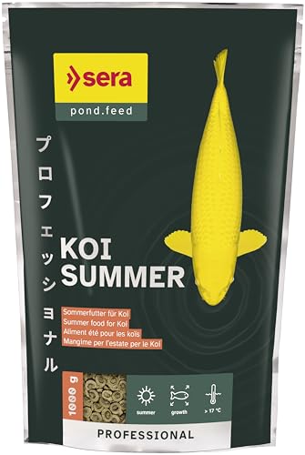 sera Koi Professional Sommerfutter 1 kg - Koifutter mit der Extraportion Energie bei Temperaturen über 17°C, Futter mit sehr hoher Verwertung, geringere Wasserbelastung & damit weniger Algen von sera