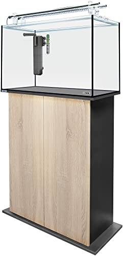 sera AquaTank 160 L mit Acryl Holder und 100 cm Unterschrank Sonoma Oak, Aquarium ein Komplettset mit LED Beleuchtung, Innenfilter und Heizer von sera