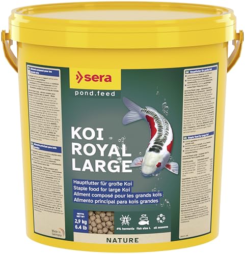 sera Koi Royal Nature Large 10 L (2,9kg) | Hauptfutter für Koi ab 25 cm | ohne Farb-& Konservierungsstoffe | mit Omega-Fettsäuren & Mannan-Oligosaccharide | optimale Verdauung & Teichwasser schonend von sera