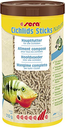 sera Cichlids Sticks Nature 1000 ml (210 g) - Hauptfutter für alle Cichliden von sera