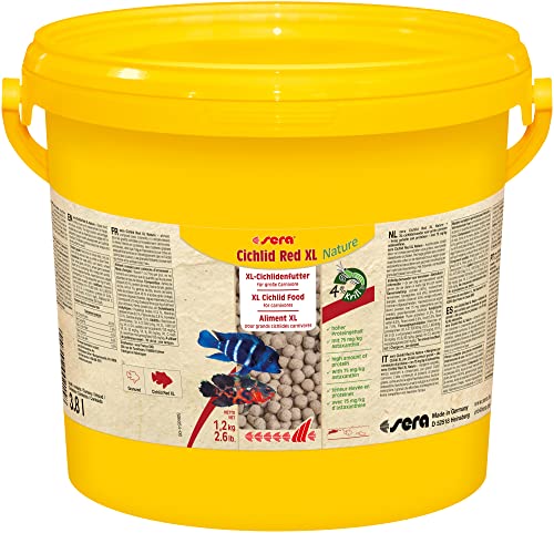 sera Cichlid Red XL Nature 3,8 L (1,2 kg) - Hauptfutter für größere carnivore Cichliden, Futter für Malawi & Tanganjika von sera