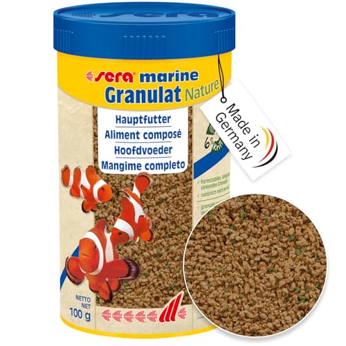 sera marine Granulat Nature 250 ml - Hauptfutter aus Granulat für Meerwasserfische, Meerwasser Futter mit hoher Verwertbarkeit und somit weniger Algen von sera