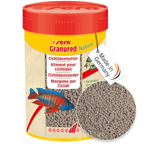 sera Granured Nature 1000 ml (565 g) - Hauptfutter für kleinere carnivore Cichliden, Futter für Malawi & Tanganjika von sera