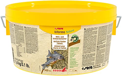 sera Viformo Nature 1,4 kg | Nahrhaftes Tablettenfutter für Welse | Wels- & Schmerlenfutter | Ohne Farb- & Konservierungsstoffe | Artgerechte Ernährung für Bodenfische | Mit vitaminreichen Seealgen von sera