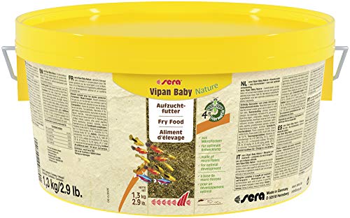 sera Vipan Baby Nature 1,3 kg (2 L) - Mikroflocken für Jungtiere, Jungfischfutter von sera