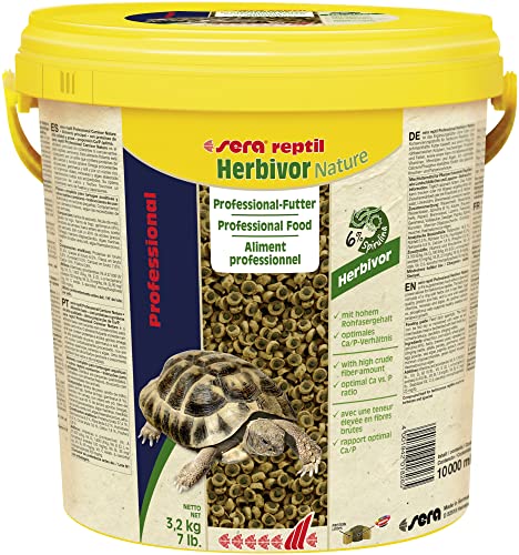 sera reptil Professional Herbivor Nature 10 l | Zweikomponentenfutter für Herbivore Reptilien wie Landschildkröten & Leguane | Ohne Farb- & Konservierungsstoffe | Reich an Vitaminen & Algen von sera