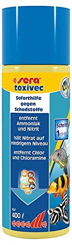 sera toxivec 100 ml | Erste Hilfe im Aquarium | Soforthilfe gegen Schadstoffe | Entfernt sofort fischtoxisches Ammoniak & Nitrit | Vermindert Algenwachstum | Entfernt Chlor & Chloramine von sera