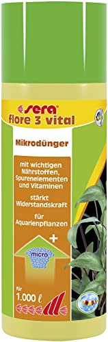 sera flore 3 vital 250 ml - Mikrodünger - Tagesdünger - zur Stärkung der Widerstandskraft Systempflege Mit essenziellen Mikronährstoffen, Spurenelementen und Vitaminen Für Aquarienpflanzen von sera