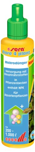 sera flore 4 plant 50 ml - Makrodünger mit Hauptnährstoffen Systempflege Mit NPK zur Hauptversorgung Für Aquarienpflanzen, Dünger für Wasserpflanzen von sera