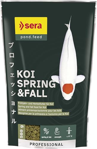 sera KOI Professional | Frühjahr/Herbstfutter 500 g | Leicht verdaulich unter 17°C | Stärkt Immunsystem | Co-Extrusion Verfahren | Krankheitsvorbeugung | Optimale Winter-Vorbereitung für Teichfische von sera