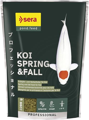 sera KOI Professional | Frühjahr/Herbstfutter 2200 g | Leicht verdaulich unter 17°C | Stärkt Immunsystem | Co-Extrusion Verfahren | Krankheitsvorbeugung | Optimale Winter-Vorbereitung für Teichfische von sera