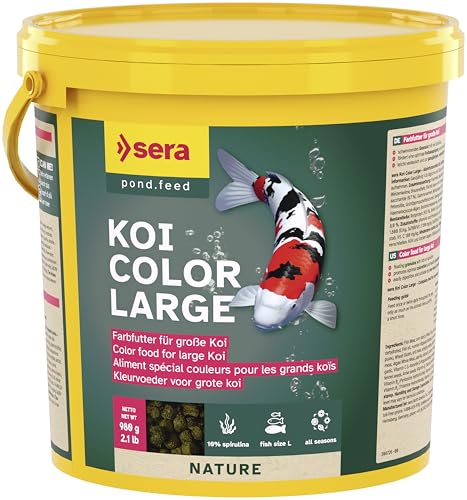 sera Koi Color Large 3,8 L (980g) | natürliches Farbfutter ohne Zusatzstoffe | 10% Spirulina & reich an Omega-Fettsäuren | optimal für farbenprächtige Koi ab 25 cm | leicht verdauliches Granulat von sera