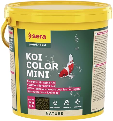 sera Koi Color Mini 3,8 L (1,4kg) | natürliches Farbfutter für Junge Koi bis 12 cm | optimale Farbentwicklung mit Spirulina | hochwertige Omega-Fettsäuren & Proteine | ohne Zusatzstoffe von sera