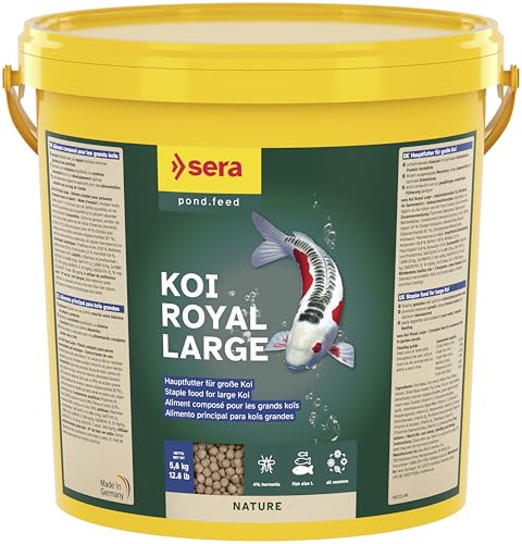 sera Koi Royal Nature Large 21 L (5,8kg) | Hauptfutter für Koi ab 25 cm | ohne Farb-& Konservierungsstoffe | mit Omega-Fettsäuren & Mannan-Oligosaccharide | optimale Verdauung & Teichwasser schonend von sera