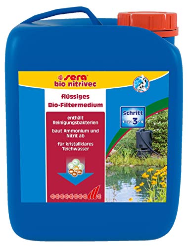 sera Pond Bio nitrivec 2500 ml | Flüssigbiofiltermedium der Extraklasse | Kristallklares Wasser mit Reinigungsbakterien | Vulkangestein mit essentiellen Mineralien | Fischbesatz in 24 Stunden von sera