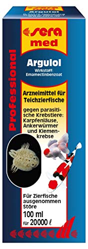 sera 43081 med Professional Argulol 100ml für 20.000 Liter - Arzneimittel für Teichfische gegen parasitische Krebstiere, wie Karpfenläuse, Ankerwürmer und Kiemenkrebse von sera