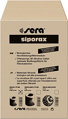 sera siporax Aquarium Filtermaterial 50 L (14,5 kg) | Maximale Optimierung der biologischen Filterung | Bio-Filter Medium | Biologische Filterung für Aquarien von sera