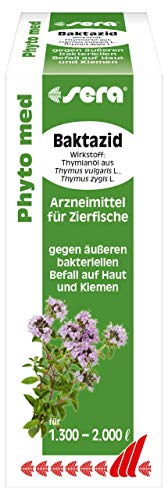 sera Phyto med Baktazid 100 ml - pflanzliches Arzneimittel gegen äußeren bakteriellen Befall auf Haut und Kiemen von sera