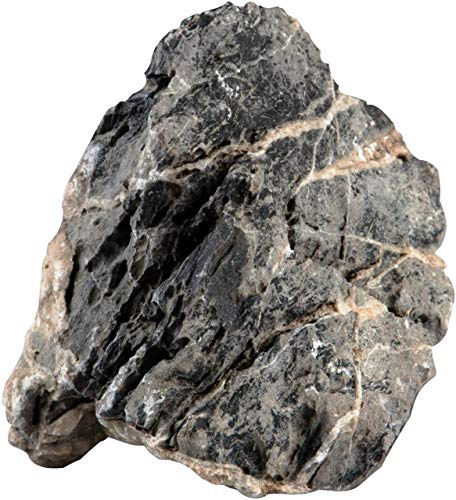 sera Rock Quartz Gray L 2-3 kg - Dunkelgrauer Naturstein mit weißen Einschlüssen von sera