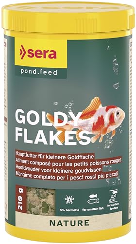 sera Goldy Nature 1L (210g) | Hauptfutter für kleinere Goldfische | Fördert gesundes Wachstum & prächtige Farben | Ohne Farb- und Konservierungsstoffe | Hochwertige Proteinquelle durch Insektenmehl von sera