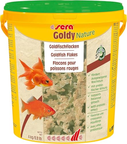 sera Goldy Nature 21L (4kg) | Hauptfutter für kleinere Goldfische | Fördert gesundes Wachstum & prächtige Farben | Ohne Farb- und Konservierungsstoffe | Hochwertige Proteinquelle durch Insektenmehl von sera