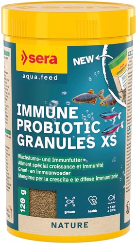 sera Immune Probiotic Granules XS 250 ml (120 g) | Probiotisches Wachstumsfutter für Fische bis 4 cm | Förderung von schnellem Wachstum & brillanter Farbausprägung | Ideal für Zucht & Fischgesundheit von sera