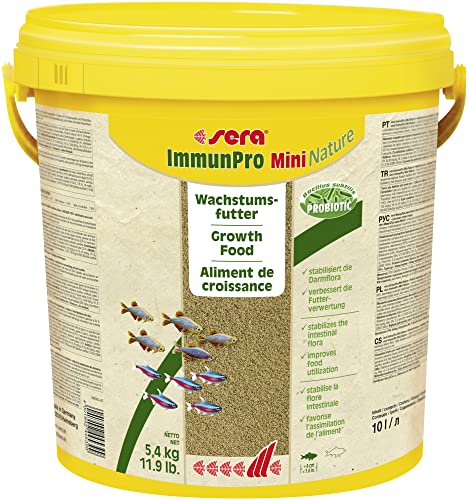 sera ImmunPro Mini Nature 5,4 kg | Probiotisches Wachstumsfutter für Zierfische bis 4 cm | Förderung von schnellem Wachstum & brillanter Farbausprägung | Ideal für Zucht & strahlende Fischgesundheit von sera