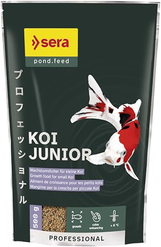 sera Koi Professional Junior 500 g | Wachstums- & Farbfutter für kleine Koi zur ganzjährigen Fütterung | Mit EFSA-empfohlenem Bacillus velezensis | Stabilisiert die Darmflora & Futterverwertung von sera