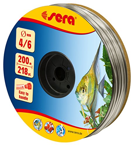 sera 4/6 Schlauch grau 200 m - Luftschlauch fürs Aquarium - Flexible Luftpumpenschläuche mit 4/6mm Durchmesser (innen/außen) von sera