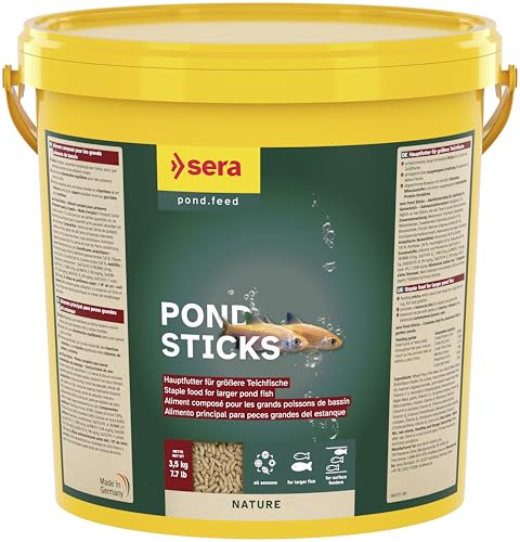 sera Pond Sticks 21 L (3,5kg) | Hauptfutter für Koi & große Goldfische | Ohne Farb- & Konservierungsstoffe | Leicht verdaulich & stärkt Abwehrkräfte | Ganzjährige Fütterung | Wasserbelastungsfrei von sera