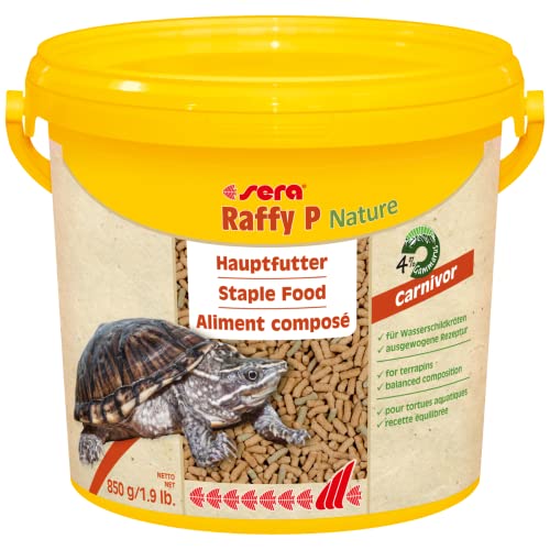 sera Raffy P Nature 3,8 L (850 g) | Wasserschildkröten Futter | Ausgewogene Nahrung für Schildkröten | Enthält tierische und pflanzliche Inhaltsstoffe | Fischfutter Made in Germany von sera