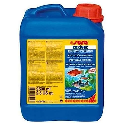 sera toxivec 2500 ml | Erste Hilfe im Aquarium | Soforthilfe gegen Schadstoffe | Entfernt sofort fischtoxisches Ammoniak & Nitrit | Vermindert Algenwachstum | Entfernt Chlor & Chloramine von sera