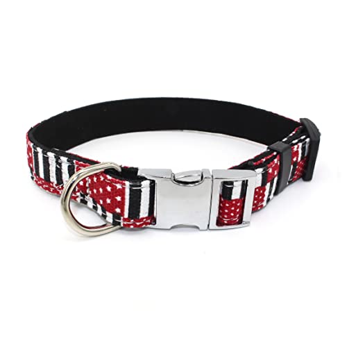 Serijoars Ostertag Hundehalsband, Baumwolle Designer Hundehalsband Niedliche Blume Hundehalsbänder für Mädchen Weibliches Welpenhalsband für kleine, mittelgroße und große Hunde Geschenk (S, rote Flagge) von Serijoars