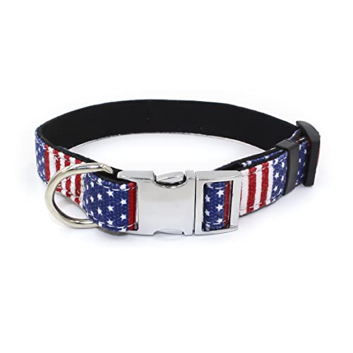 Serijoars Ostertag Hundehalsband, Baumwolle Designer Hundehalsband Niedliche Blume Hundehalsbänder für Mädchen Weibliches Welpenhalsband für kleine, mittelgroße und große Hunde Geschenk (XS, blaue Flagge) von Serijoars